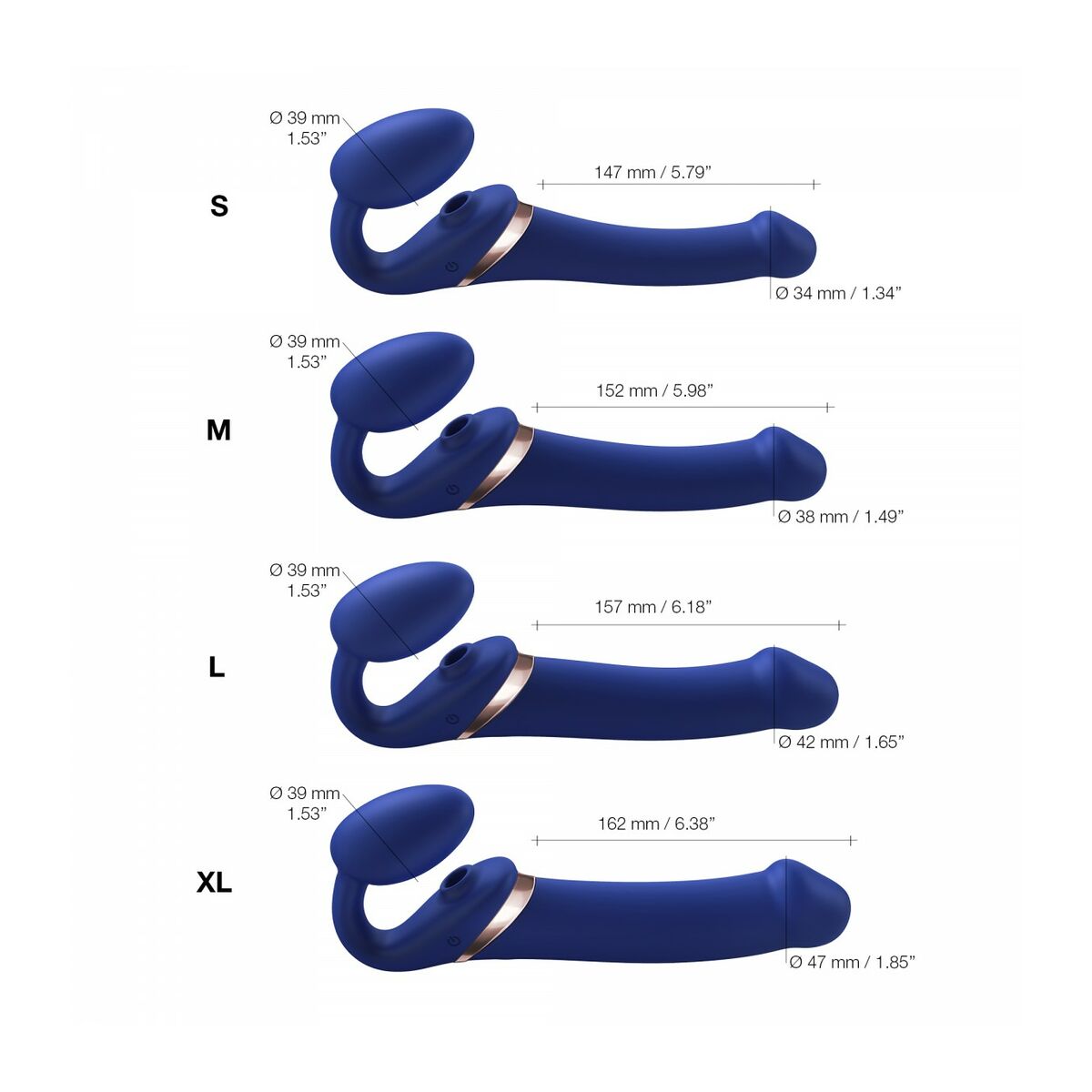 Vibrator Strap-on-me 6017418 Blå XL - 4