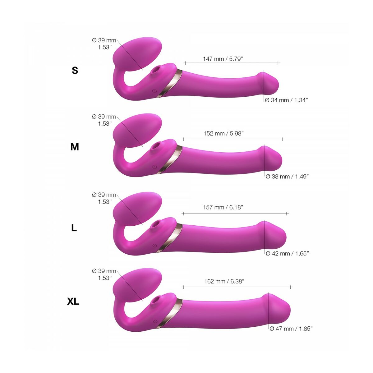 Vibrator Strap-on-me 6017425 Rosa - 5