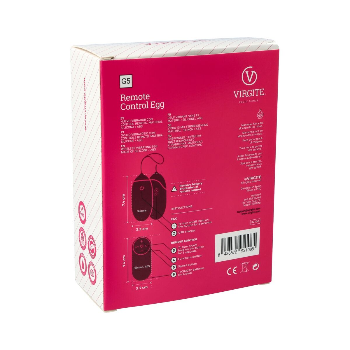 Äggvibrator Virgite Rosa - 7