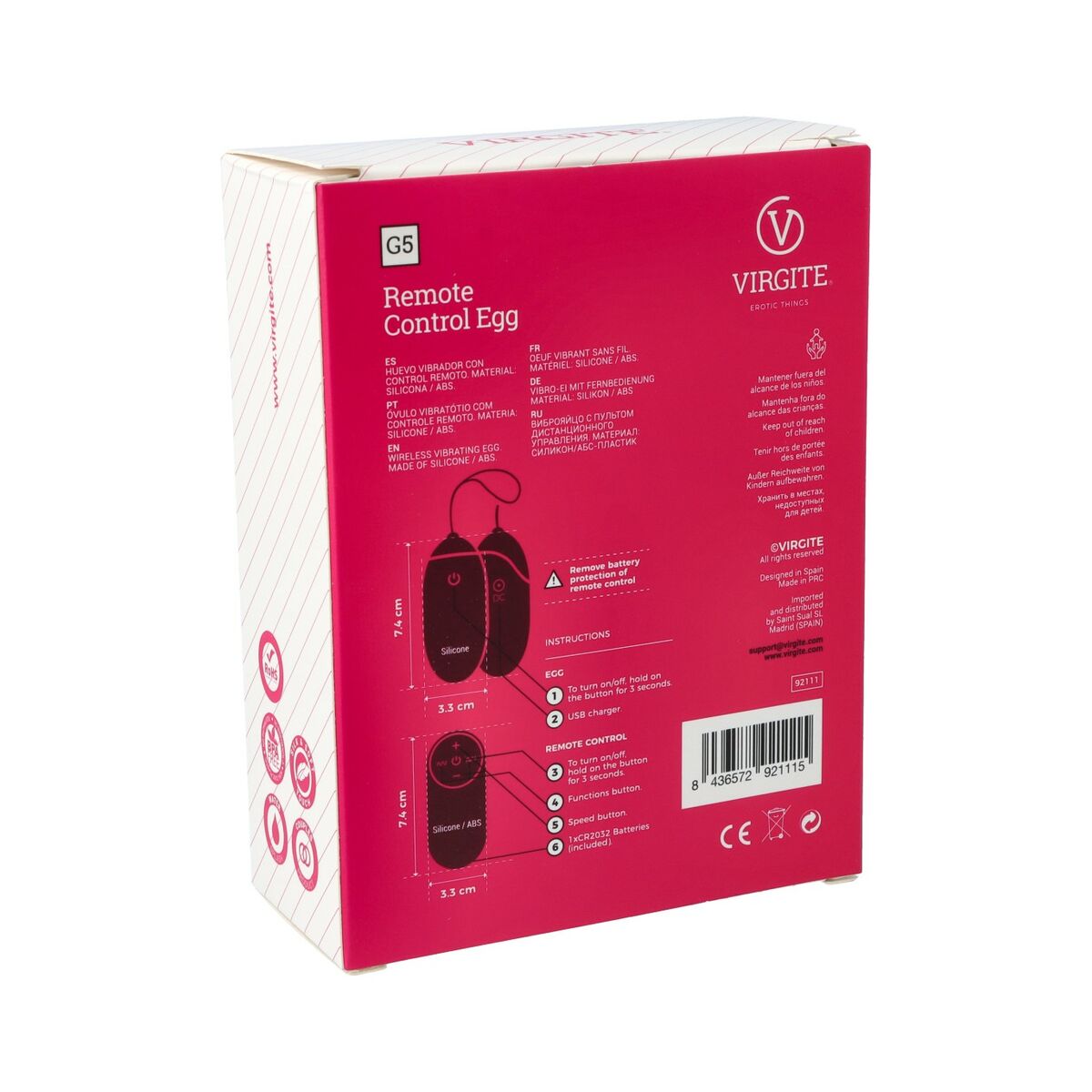 Äggvibrator Virgite Svart - 7