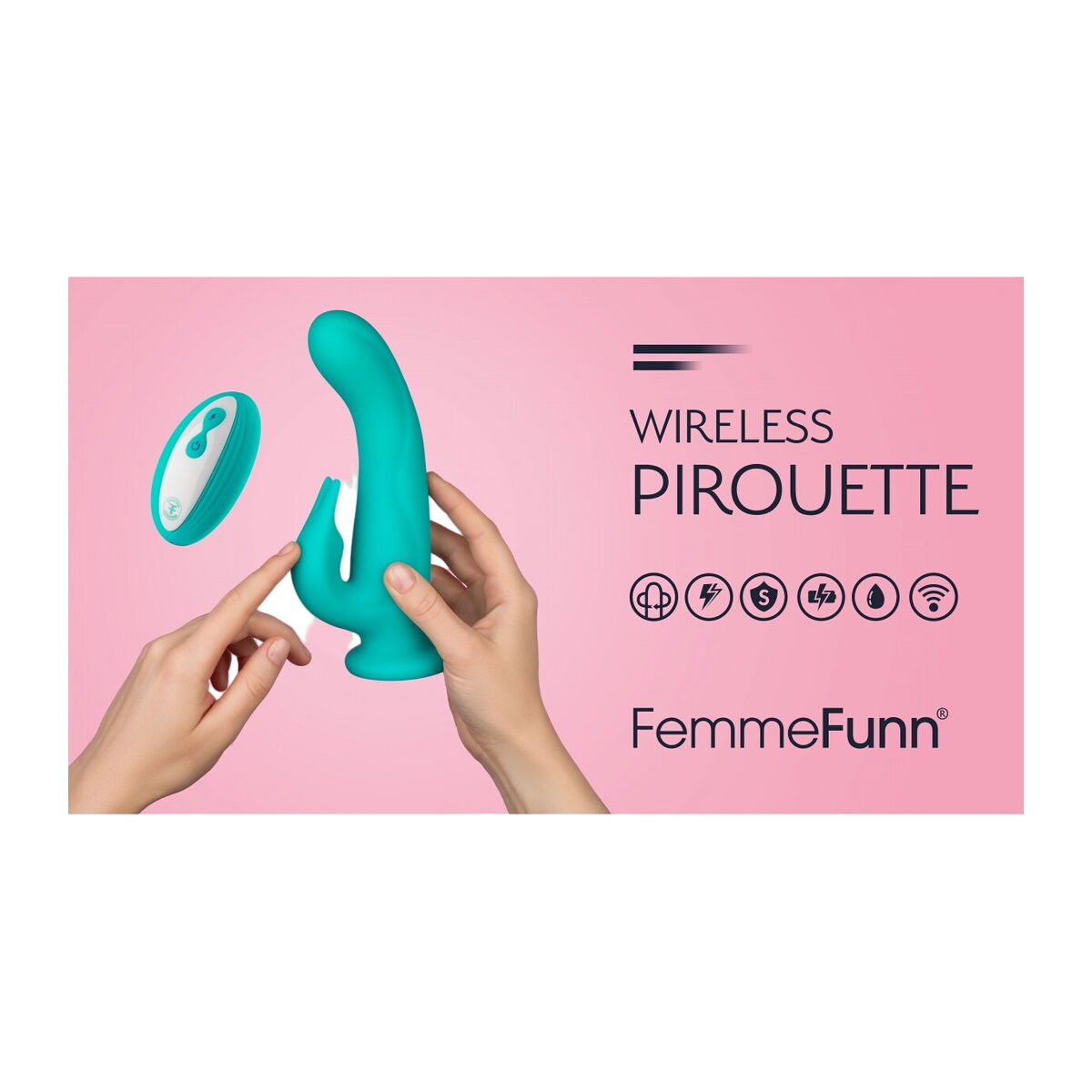 Dubbelvibrator Dual Stimulation Vibe FemmeFunn Pirouette Turkos - 7