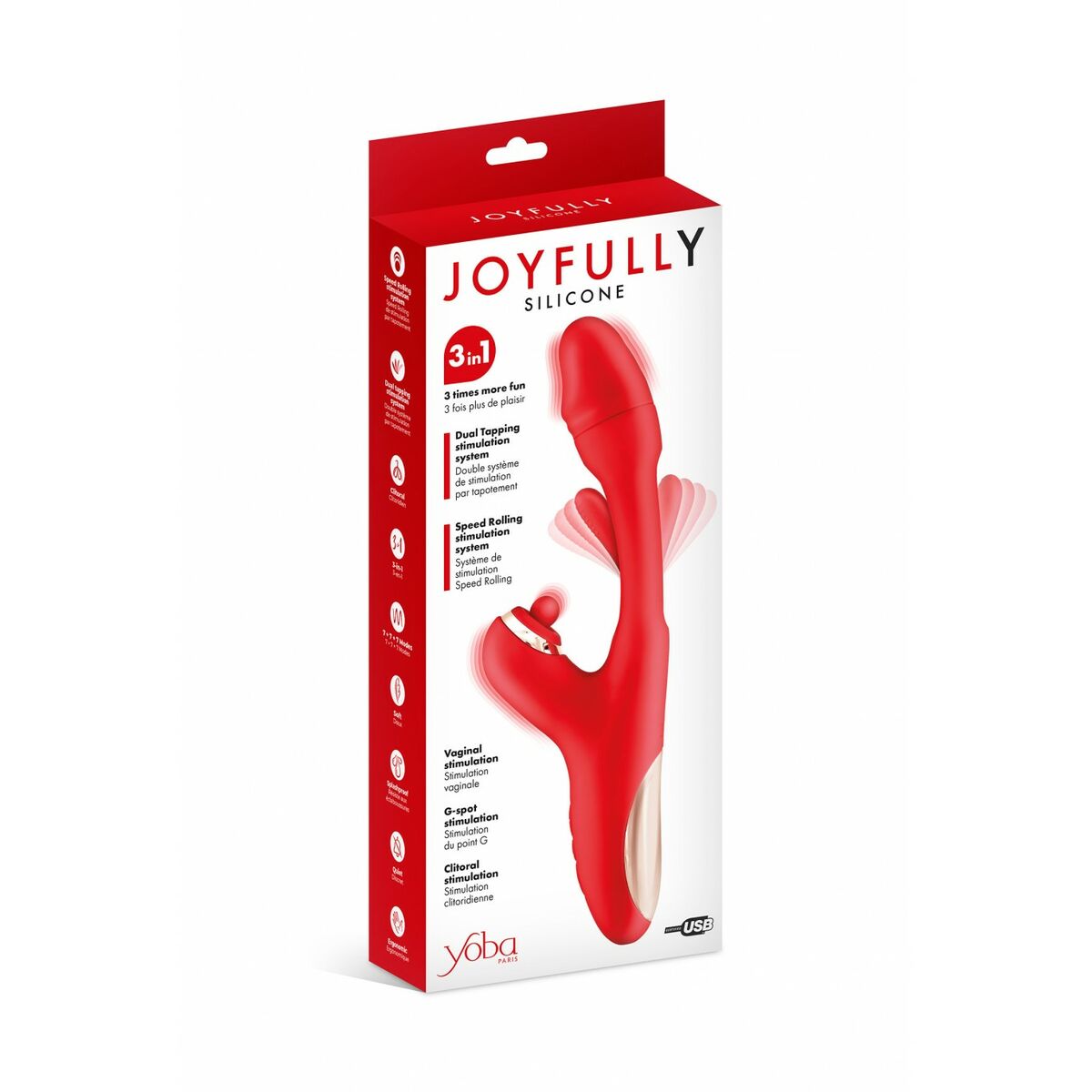 Dubbelvibrator Dual Stimulation Vibe Yoba JOYFULLY  Röd