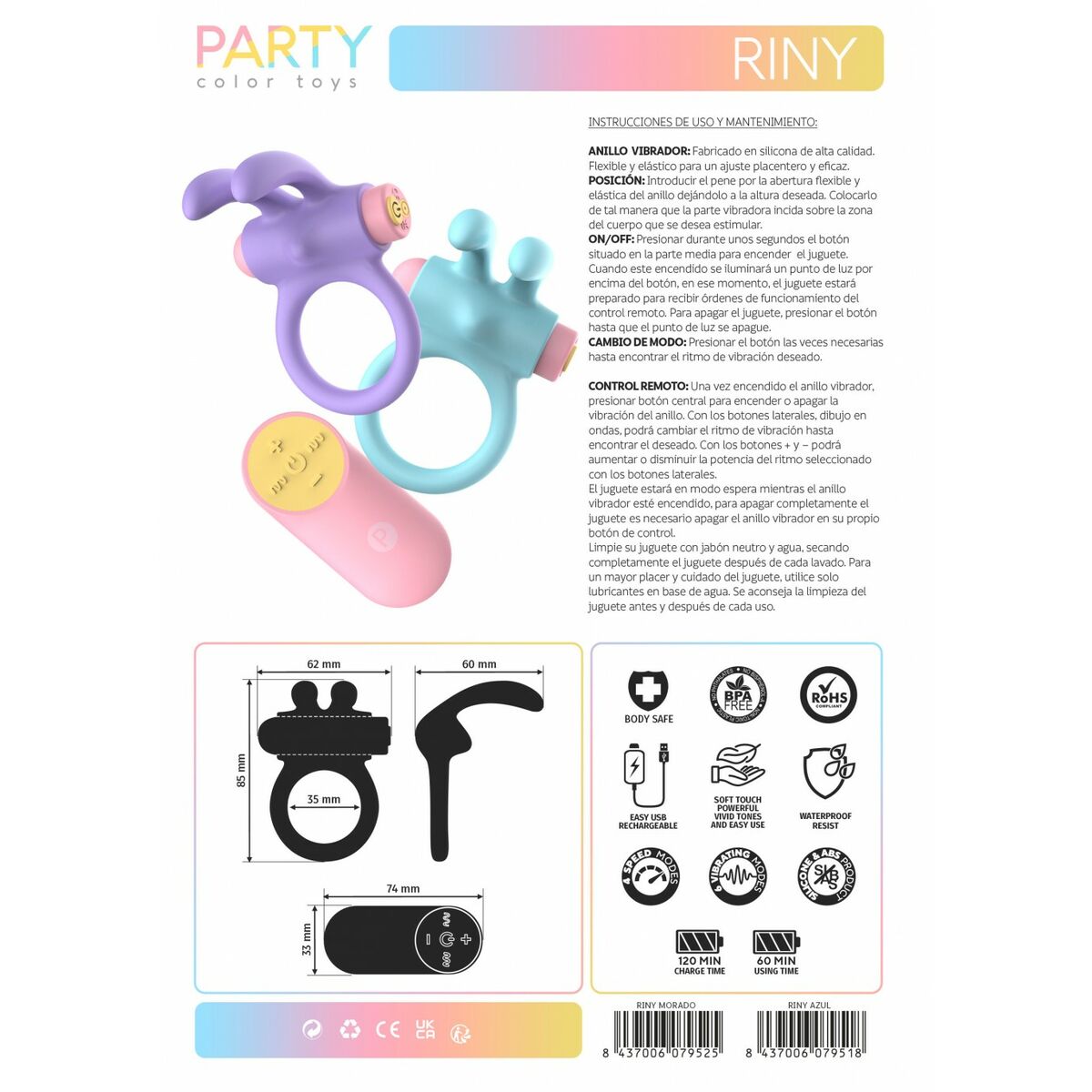 Penisring Party Color Toys Lila Silikon - 4
