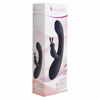 Kanindildo S Pleasures Svart Rosa