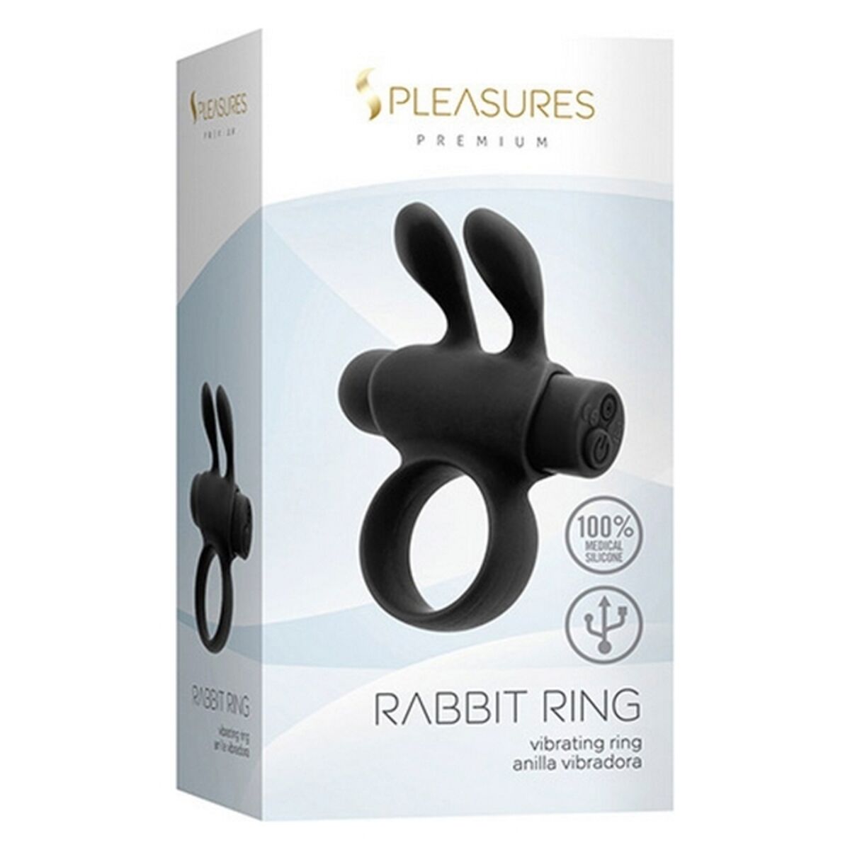 Penisring S Pleasures Rabbit Svart - 2