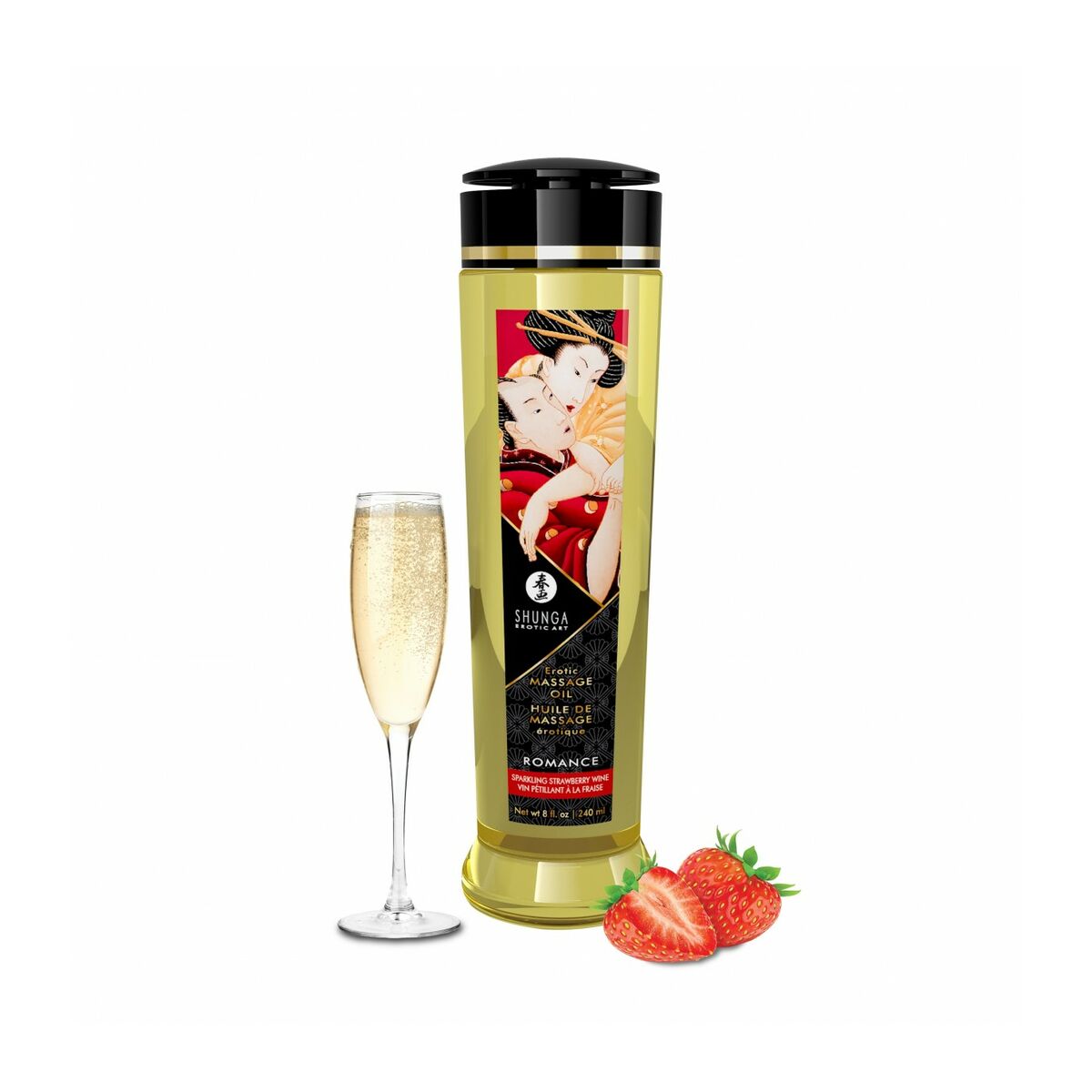 Erotisk Massageolja Shunga 240 ml Jordgubbschampagne - 3