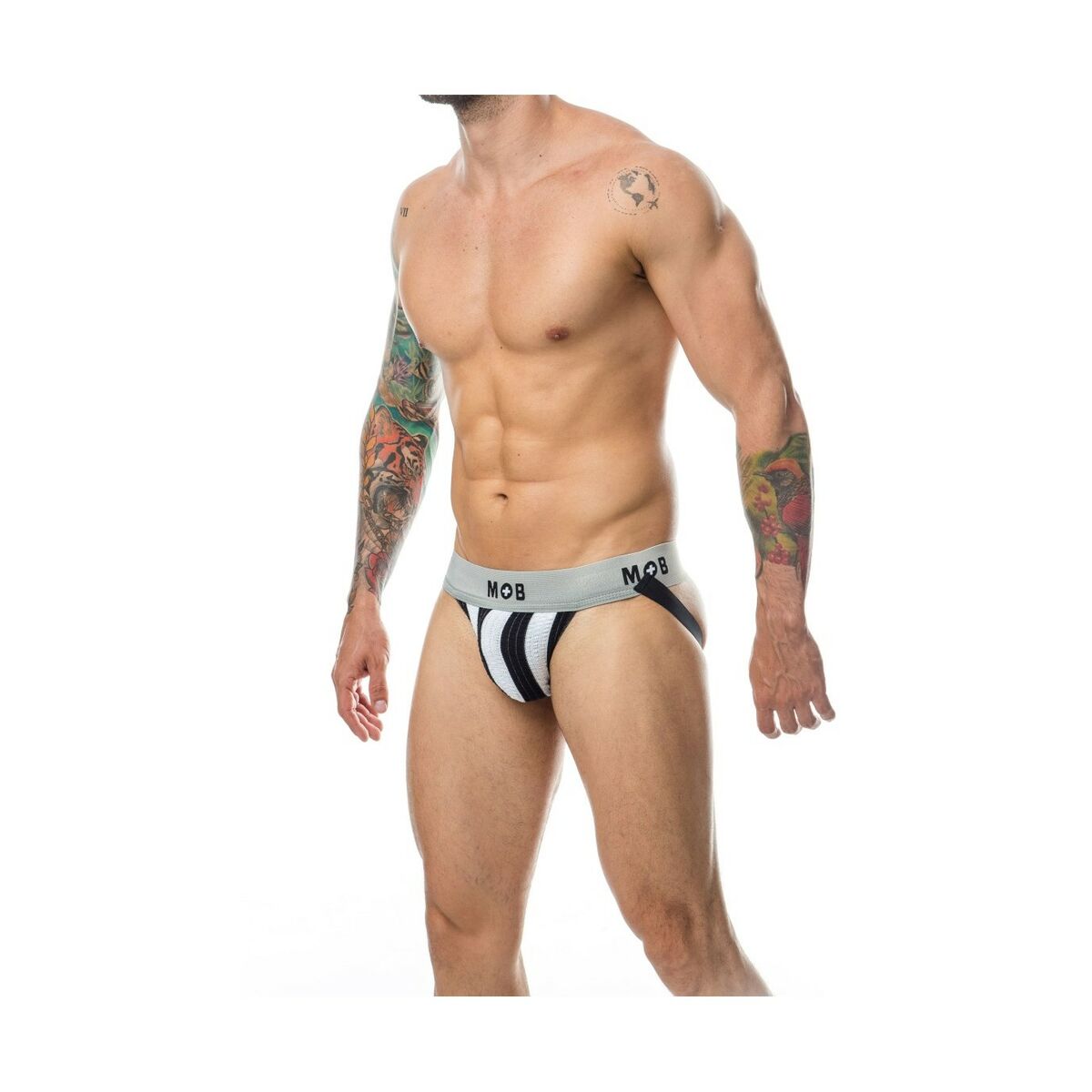 Stringtrosa Mob Eroticwear Vit Svart S - 4