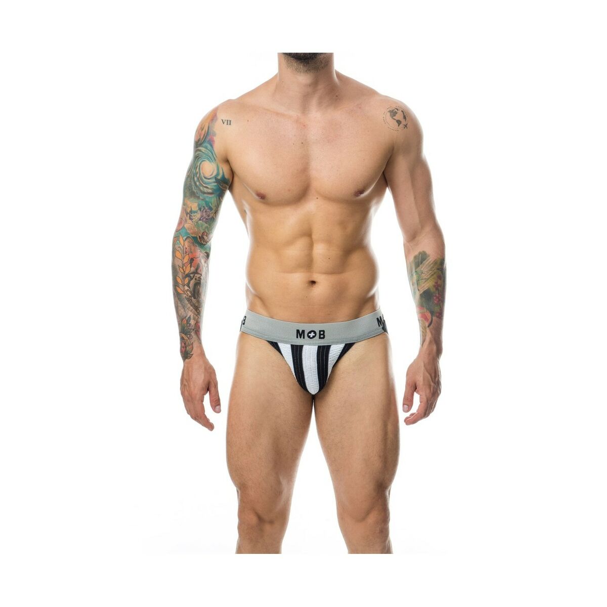 Stringtrosa Mob Eroticwear Vit Svart S - 3