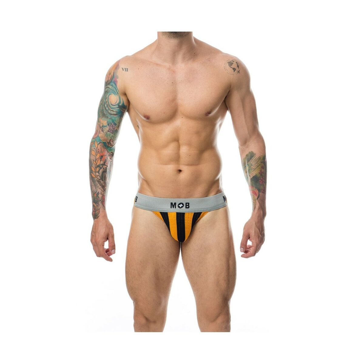 Stringtrosa Mob Eroticwear Svart Orange XL - 4