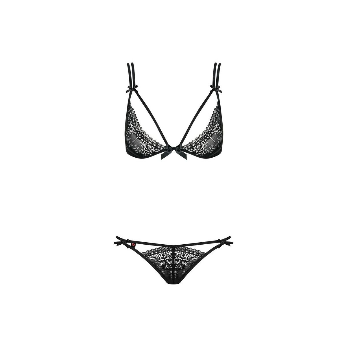 Set med underkläder i läder Obsessive Intensa set Svart L/XL - 3