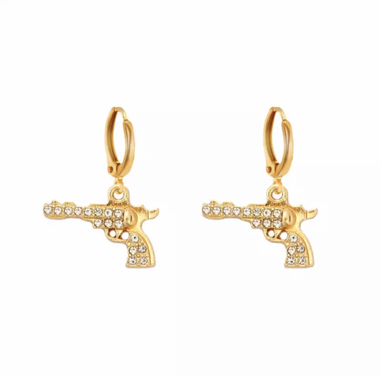 Gold gun clearance earrings