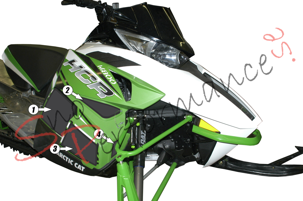 SPI FrogzSkin Arctic Cat F/XF/M Turbo, Avgassida Ventilationskit, 4 delar