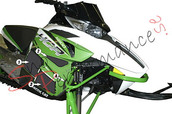 SPI FrogzSkin Arctic Cat F/XF/M Turbo, Avgassida Ventilationskit, 4 delar