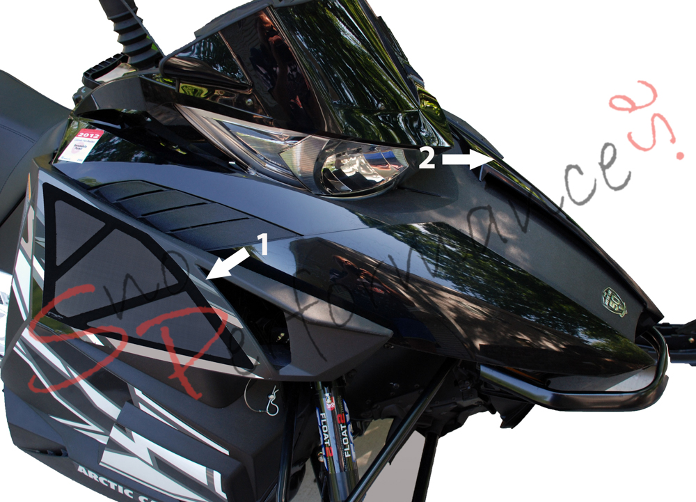 SPI FrogzSkin Arctic Cat F/XF/M Ventilationskit Övre Sidopanel Avgas/Variatorsida, 2 delar
