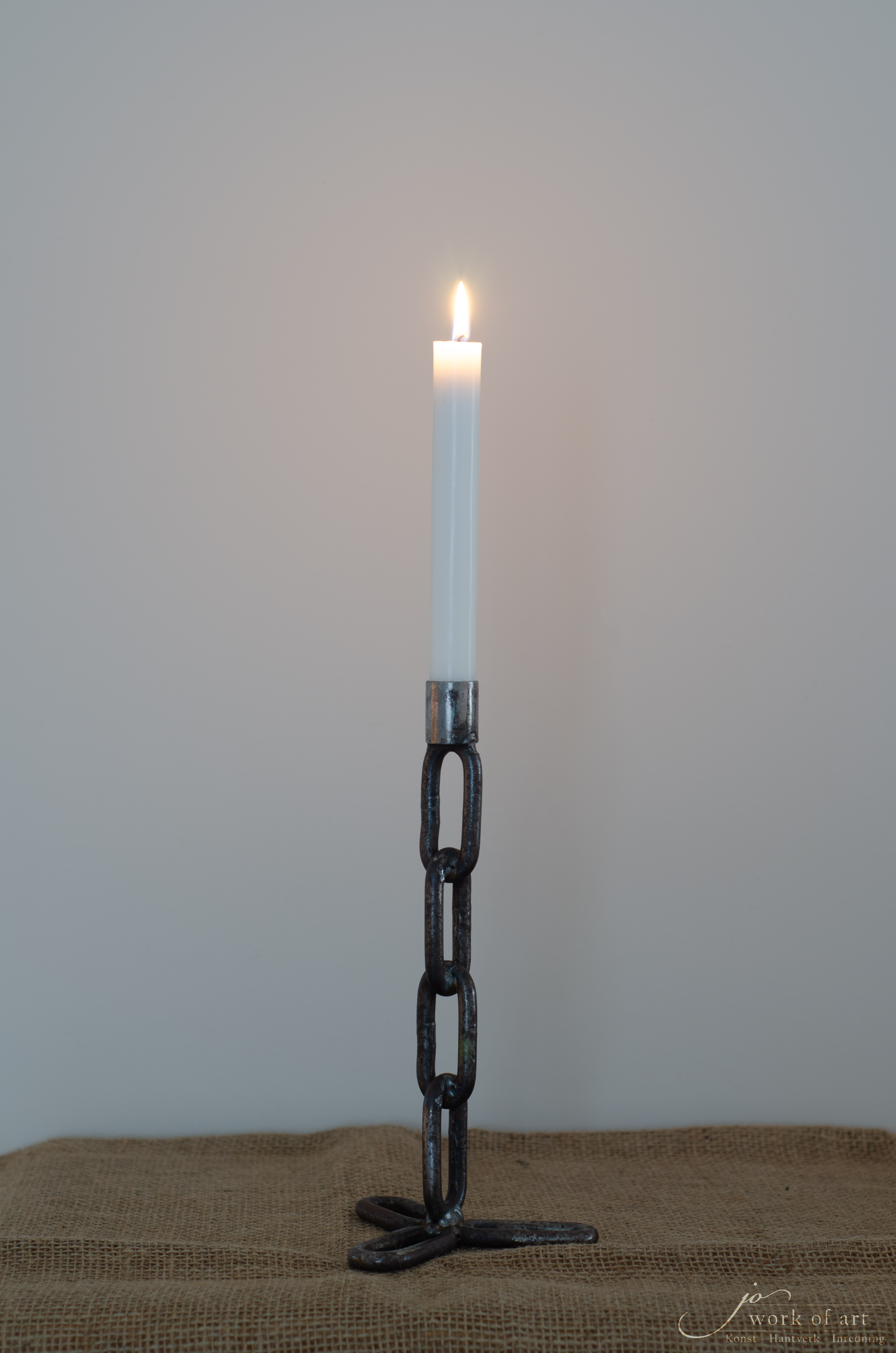 Ljusstake av återbrukad kätting, 27 cm - 3