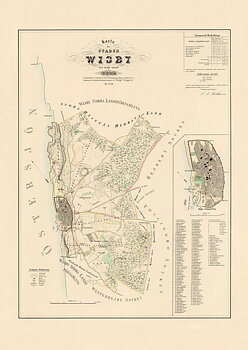 Historisk karta Wisby Gotland år 1854, print