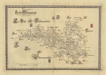 Historisk karta Stockholm Mälaren år 1717, print
