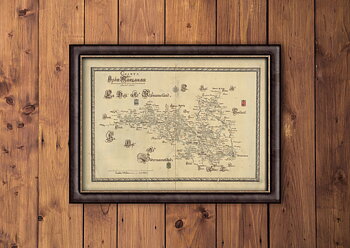 Historisk karta Stockholm Mälaren år 1717, print