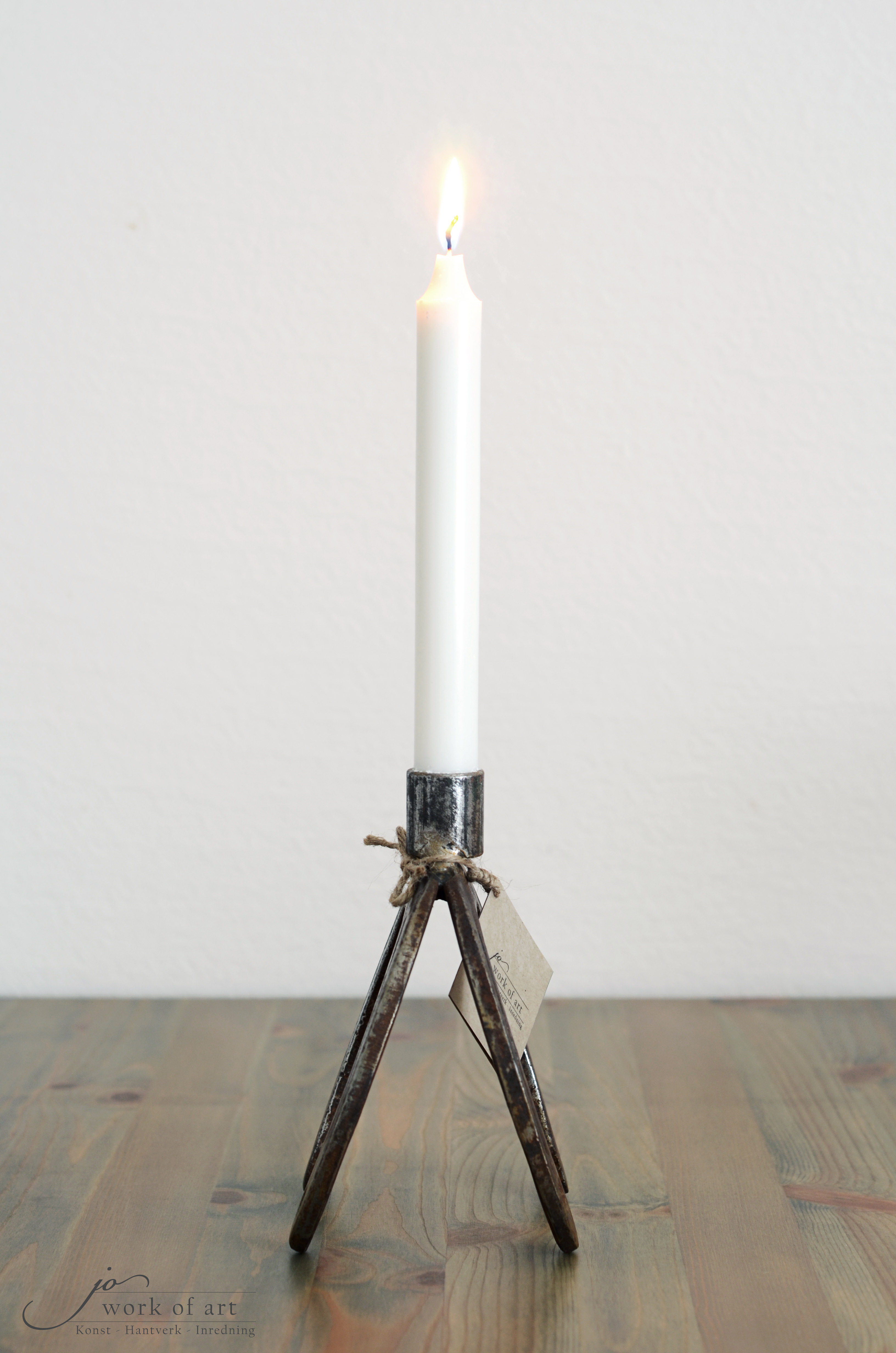 Ljusstake av hästskor, rostig patina - 7