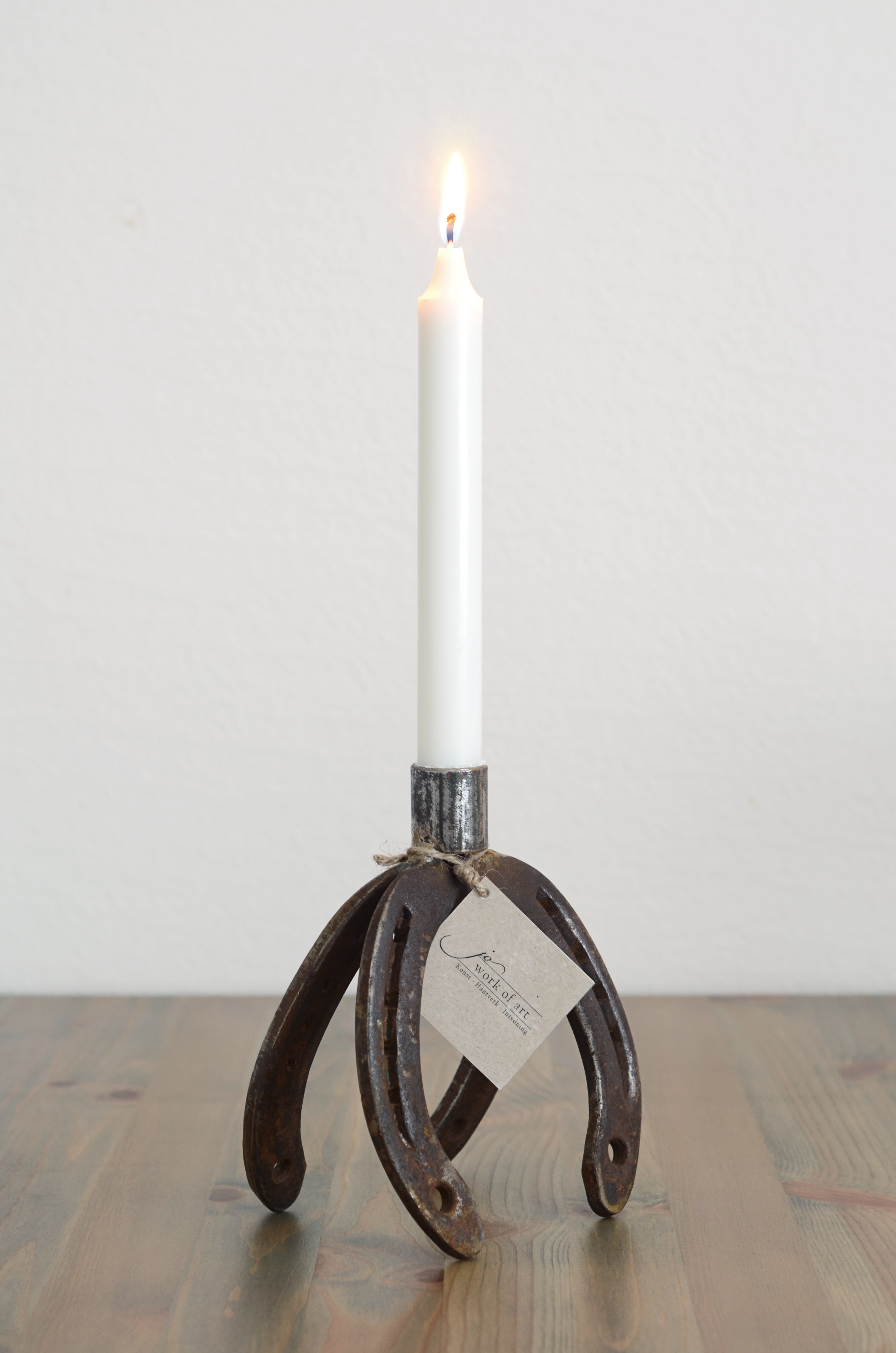 Ljusstake av hästskor, rostig patina - 6