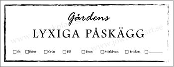 Etikett Lyxiga påskägg, kryss för färg,  18x7cm (Digital produkt)