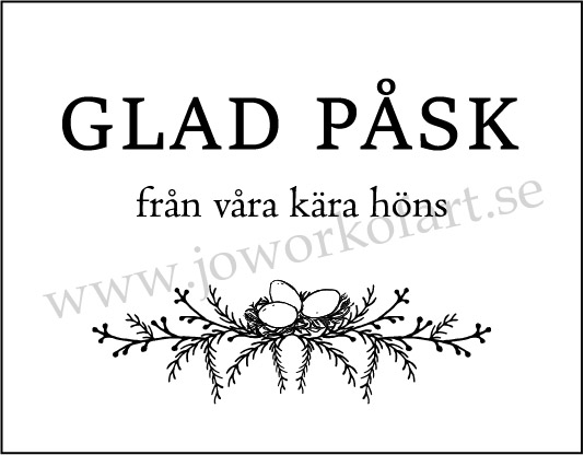 Etikett Glad påsk från våra kära höns, 9x7cm (Digital produkt) - 2