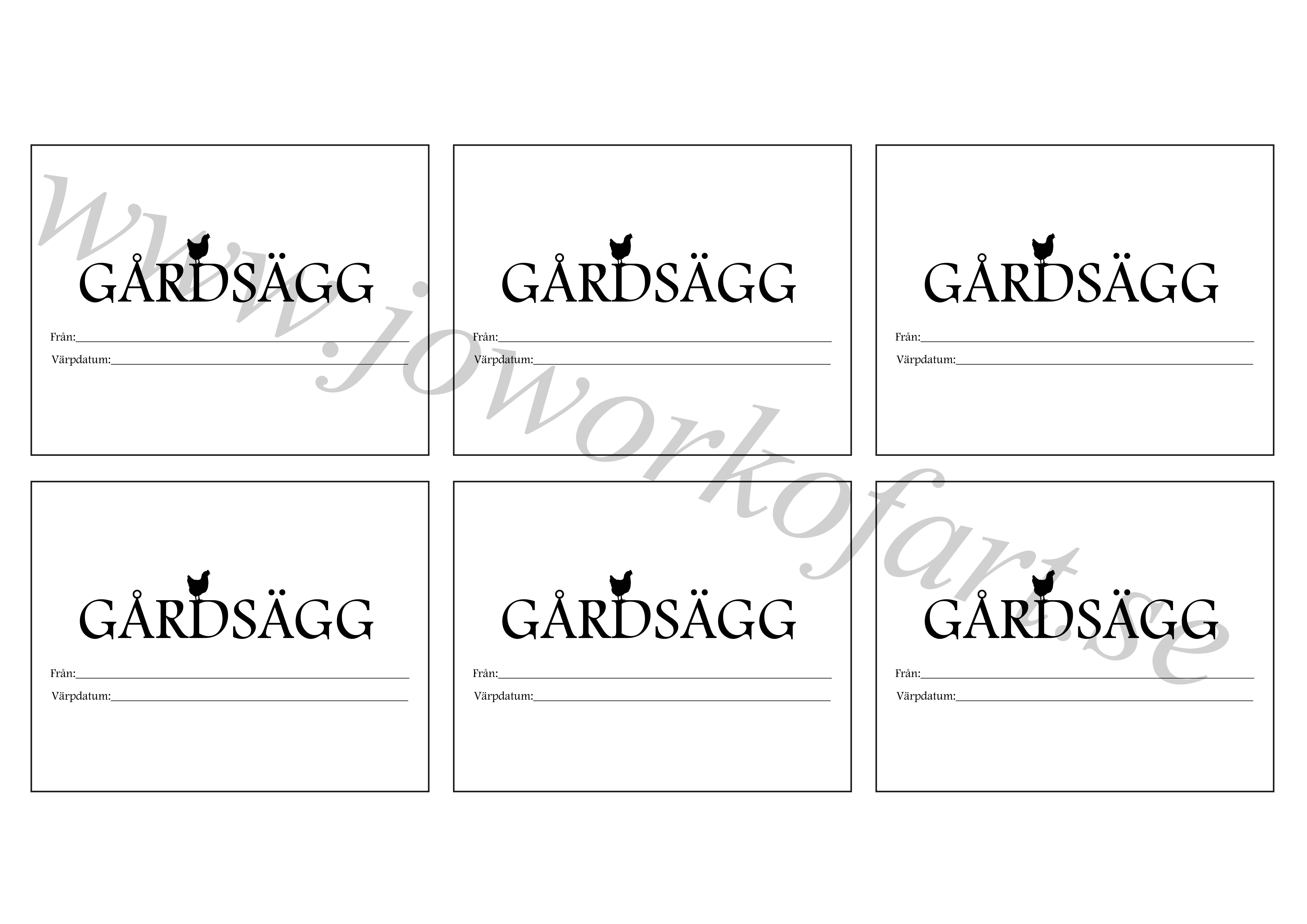 Etikett gårdsägg höna på texten 9x7cm (Digital produkt)