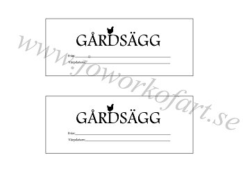 Etikett gårdsägg höna på texten 18x7cm (Digital produkt)