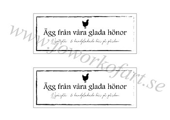 Etikett Ägg från våra glada hönor, nyvärpta & handplockade 18x7cm (Digital produkt)