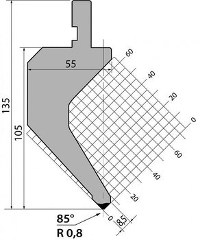 Stans 85degr. R08 415mm 800kN/m