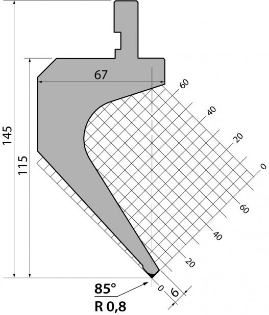 Stans 85degr. R08 415mm 600kN/m