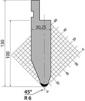 Stans 45degr. R6 795mm Segmenterad 1000kN/m