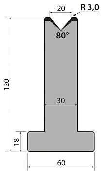 Dyna 80degr V=20mm 835mm 950kN/m