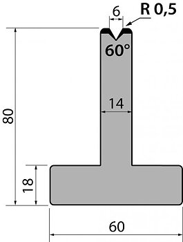 Dyna 60degr V=6mm 835mm 600kN/m