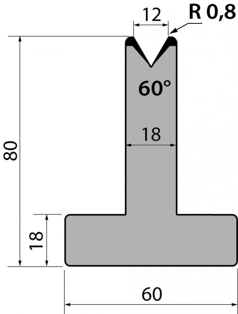 Dyna 60degr V=12mm 795mm Segmenterad 600kN/m