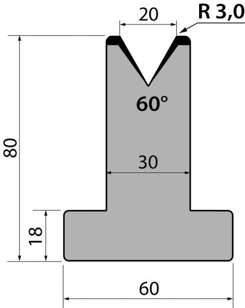 Dyna 60degr V=20mm 835mm 600kN/m