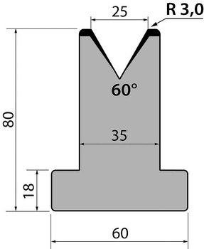 Dyna 60degr V=25mm 415mm 600kN/m