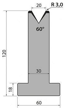 Dyna 60degr V=20mm 415mm 600kN/m