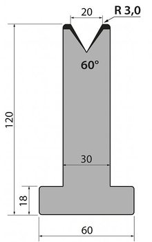 Dyna 60degr V=20mm 605mm Segmenterad 600kN/m
