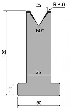 Dyna 60degr V=25mm 415mm 600kN/m
