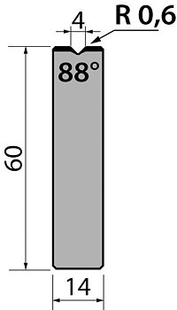 Dyna 88degr V=4mm 415mm 1000kN/m
