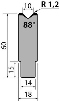 Dyna 88degr V=10mm 835mm 1000kN/m