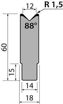 Dyna 88degr V=12mm 795mm Segmenterad 1000kN/m