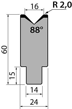 Dyna 88degr V=16mm 835mm 1000kN/m
