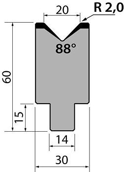 Dyna 88degr V=20mm 805mm Segmenterad 1000kN/m