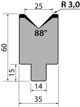 Dyna 88degr V=25mm 795mm Segmenterad 1000kN/m