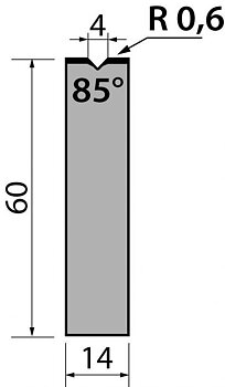 Dyna 85degr V=4mm 835mm 1000kN/m