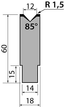Dyna 85degr V=12mm 805mm Segmenterad 1000kN/m
