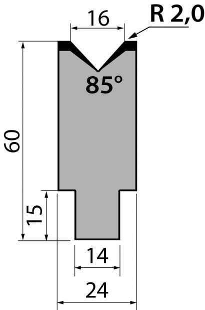 Dyna 85degr V=16mm 795mm Segmenterad 1000kN/m