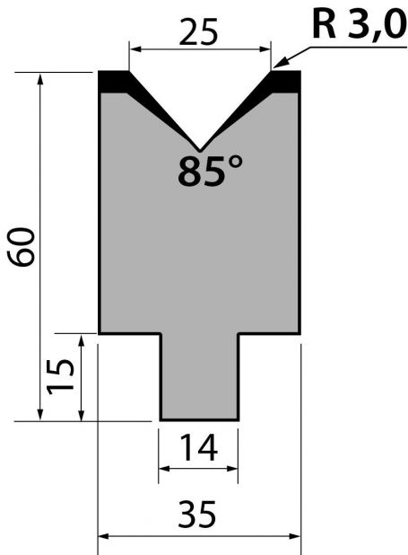 Dyna 85degr V=25mm 415mm 1000kN/m